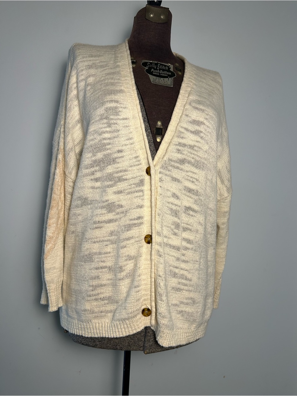 Pendleton Cream V-Neck Button - Picture 1 of 6